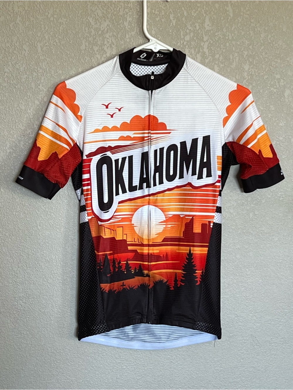 Mens Oklahoma Sunset Short-Sleeve Cycling Jersey - size XS